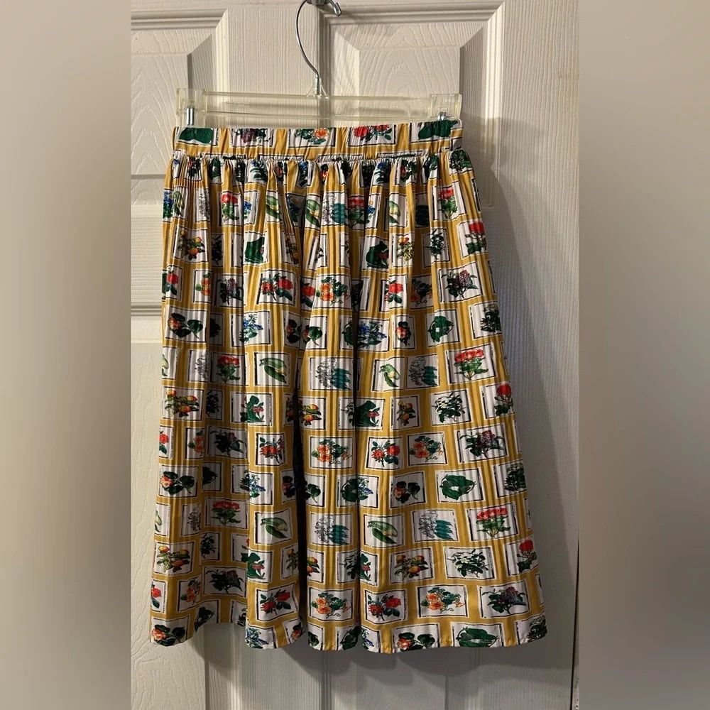 Floral Patterned Yellow Skirt girls size 7Y